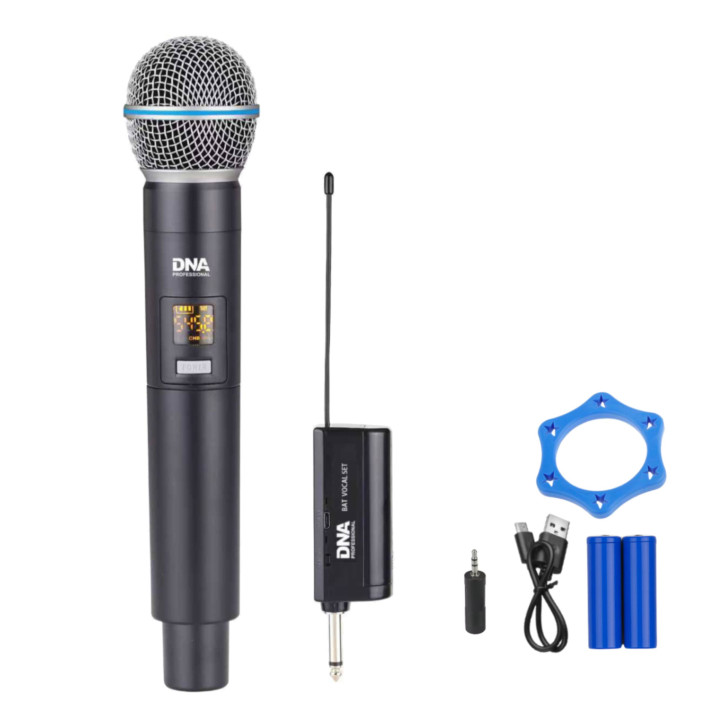 DNA BAT VOCAL SET zestaw bezprzewodowy akumulatorowy mikrofon doręczny odbiornik UHF 518-542 MHz