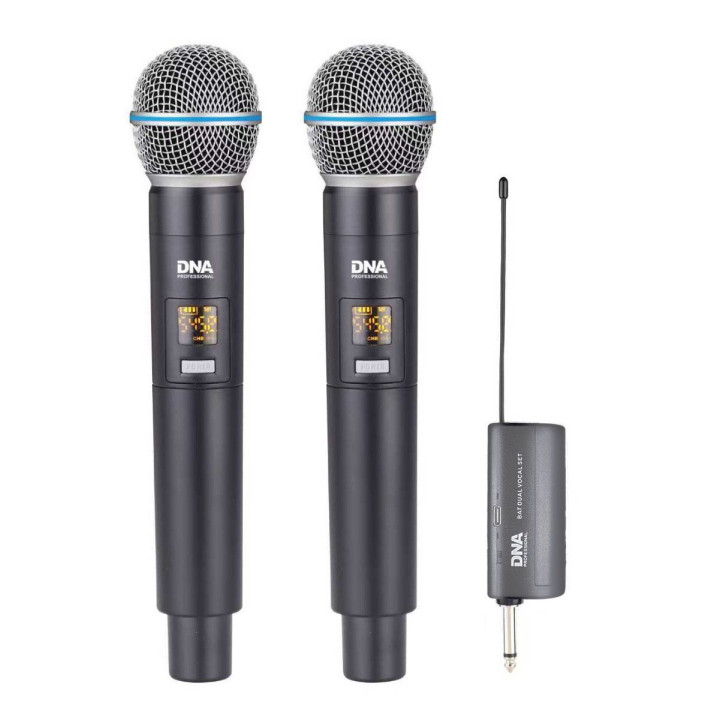 DNA BAT DUAL VOCAL SET zestaw bezprzewodowy akumulatorowy 2x mikrofon doręczny odbiornik UHF 518-542 MHz