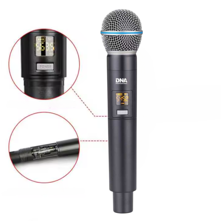 DNA BAT VOCAL SET zestaw bezprzewodowy akumulatorowy mikrofon doręczny odbiornik UHF 518-542 MHz