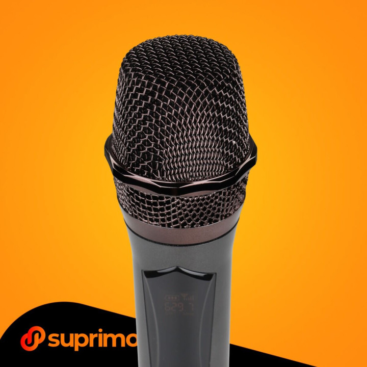 SUPRIMO K-MIC SET zestaw 2 akumulatorowych mikrofonów bezprzewodowych 2,4 GHz z odbiornikiem jack 6,35 mm do karaoke