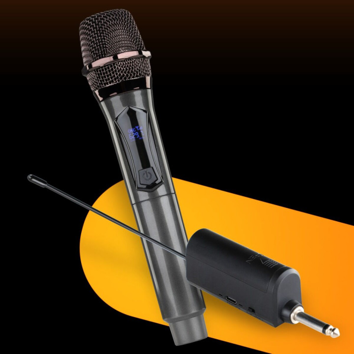 SUPRIMO K-MIC SET zestaw 2 akumulatorowych mikrofonów bezprzewodowych 2,4 GHz z odbiornikiem jack 6,35 mm do karaoke