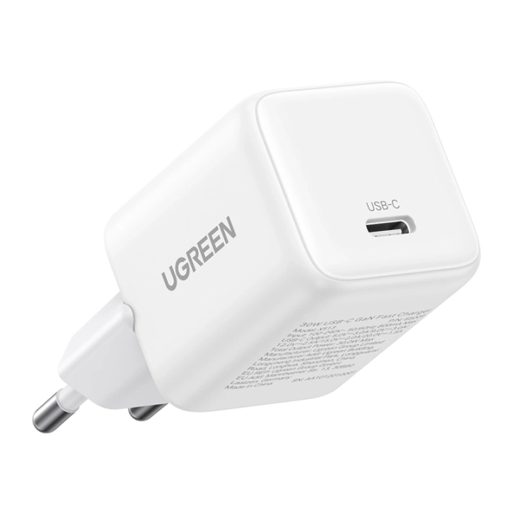 Ugreen X513 ładowarka sieciowa GaN USB-C +KAB USB-C 1M (biała)