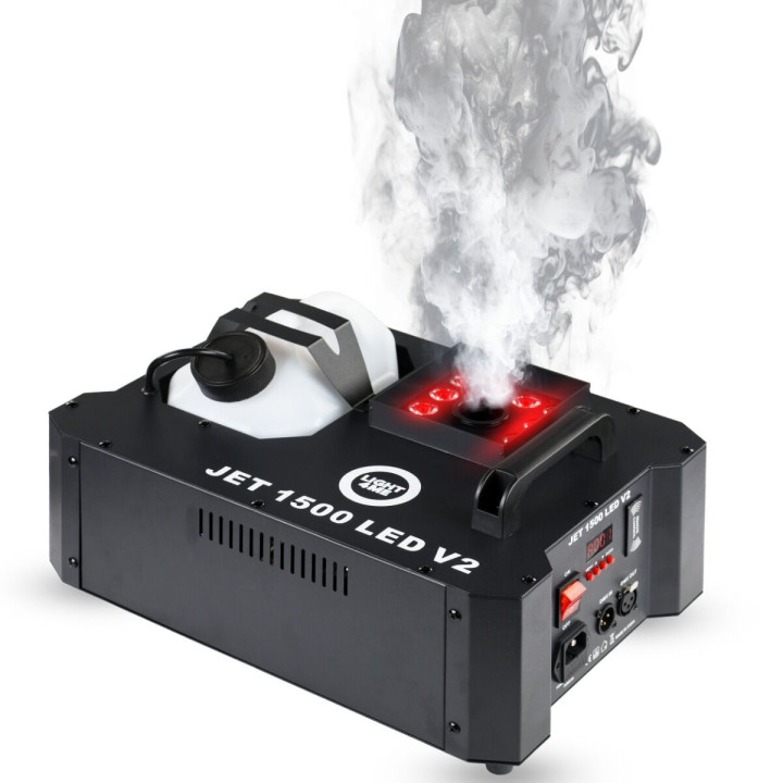 LIGHT4ME JET 1500 LED V2 wytwornica dymu pionowego 1500W DMX RGB LED pilot bezprzewodowy