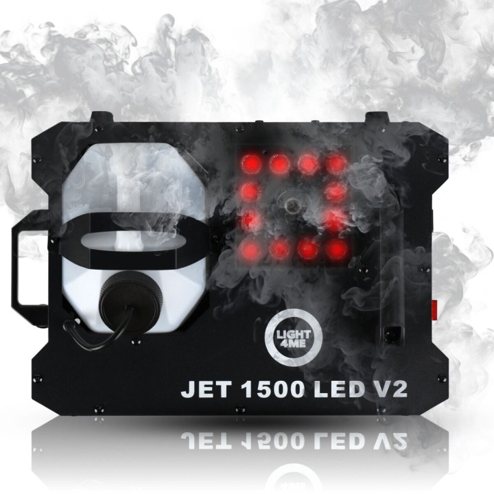 LIGHT4ME JET 1500 LED V2 wytwornica dymu pionowego 1500W DMX RGB LED pilot bezprzewodowy