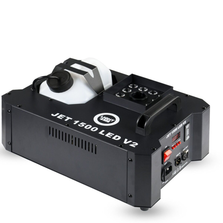 LIGHT4ME JET 1500 LED V2 wytwornica dymu pionowego 1500W DMX RGB LED pilot bezprzewodowy