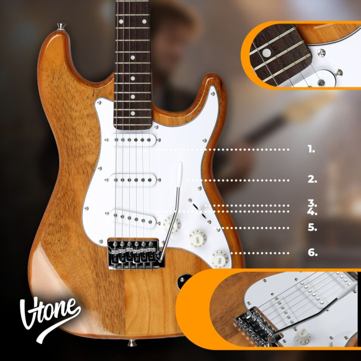 V-TONE EST39 NT gitara elektryczna 39 cali 22 progi