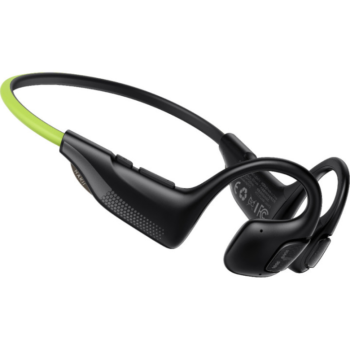 HAKII LIGHT II black green Bezprzewodowe słuchawki z odtwarzaczem MP3