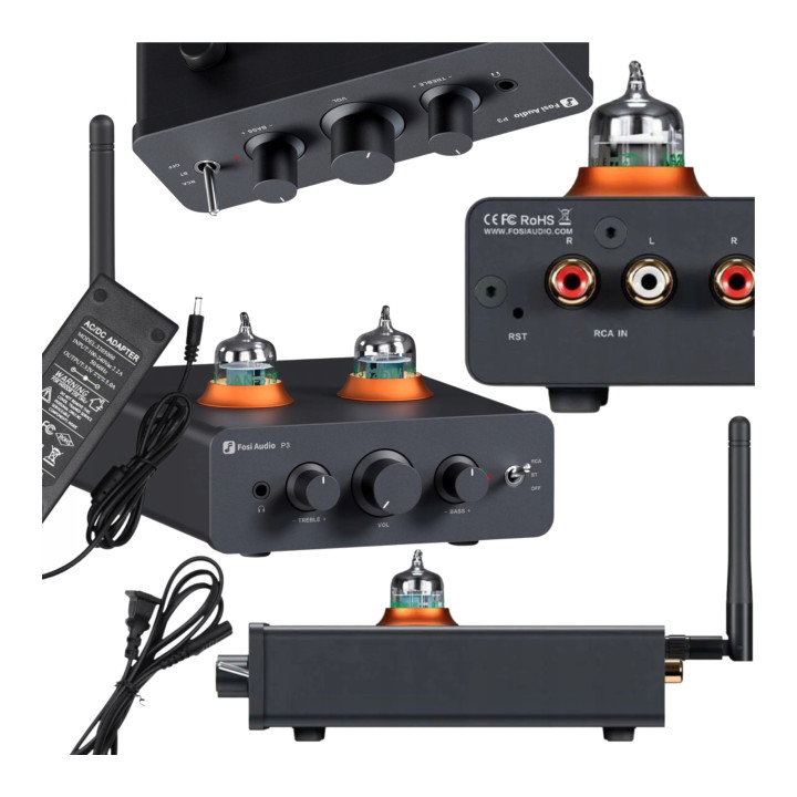 FOSI AUDIO P3 Lampowy Przedwzmacniacz i przedwzmacniacz gramofonowy z Bluetooth