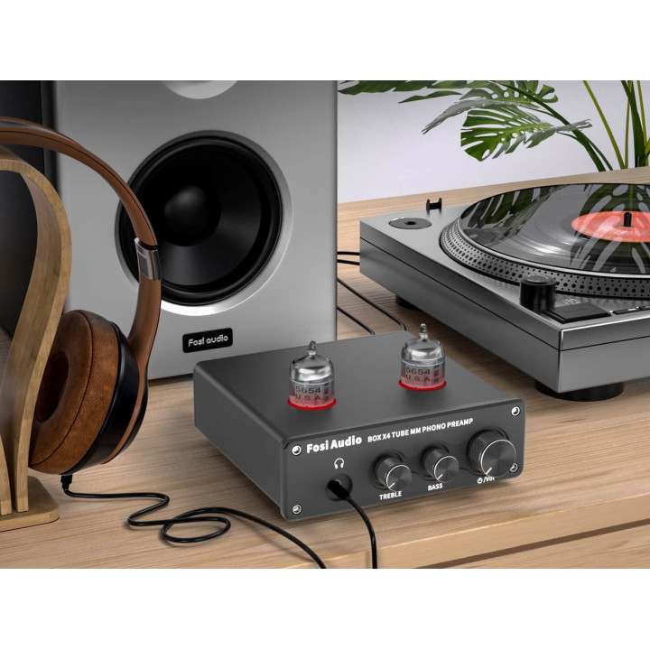 FOSI AUDIO BOX X4 Przedwzmacniacz gramofonowy z wyjściem słuchawkowym