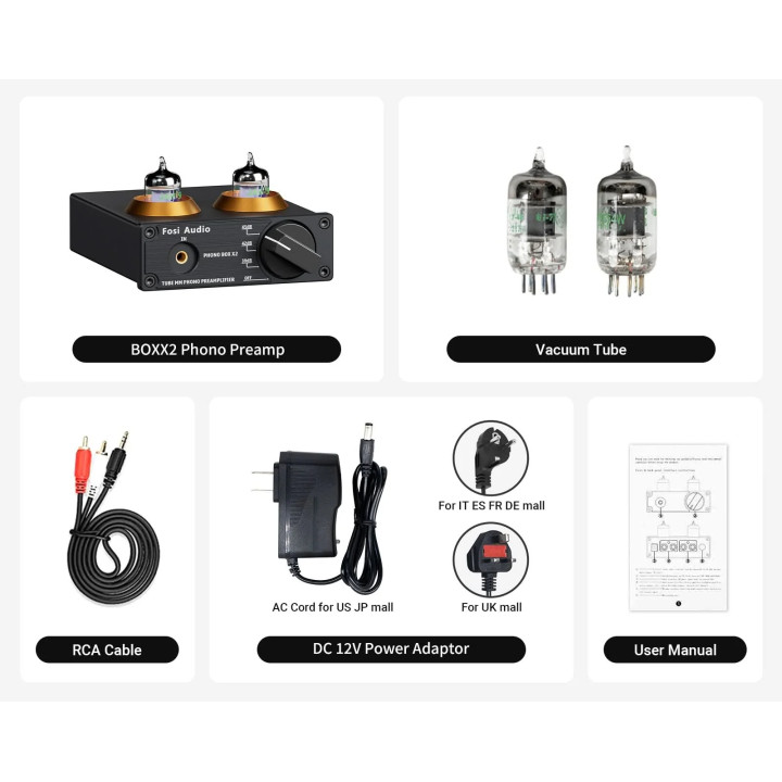FOSI AUDIO BOX X2 Przedwzmacniacz gramofonowy z wyjściem słuchawkowym