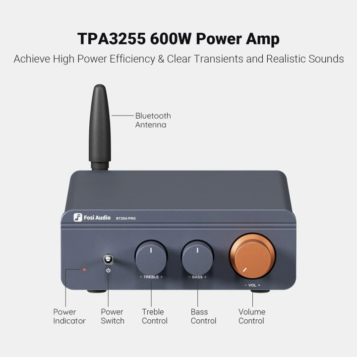 FOSI AUDIO BT20A PRO 48V Wzmacniacz audio 2.0