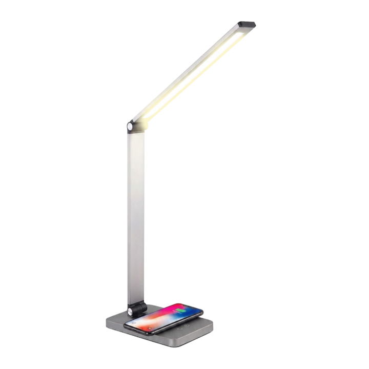 PLATINET PDL888S Lampa biurkowa 10W z ładowarką bezprzewodową srebrna