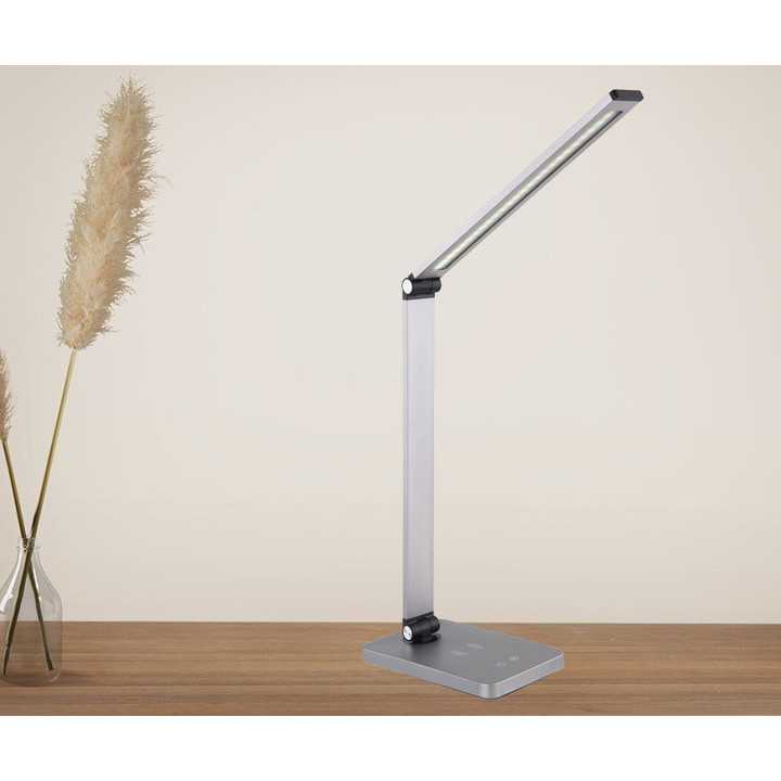 PLATINET PDL888S Lampa biurkowa 10W z ładowarką bezprzewodową srebrna