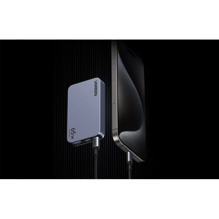 UGREEN 25356 Płaska ładowarka sieciowa Nexode Pro 65W GaN, 2x USB-C + USB