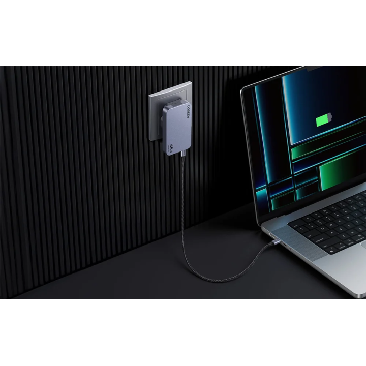 UGREEN 25356 Płaska ładowarka sieciowa Nexode Pro 65W GaN, 2x USB-C + USB