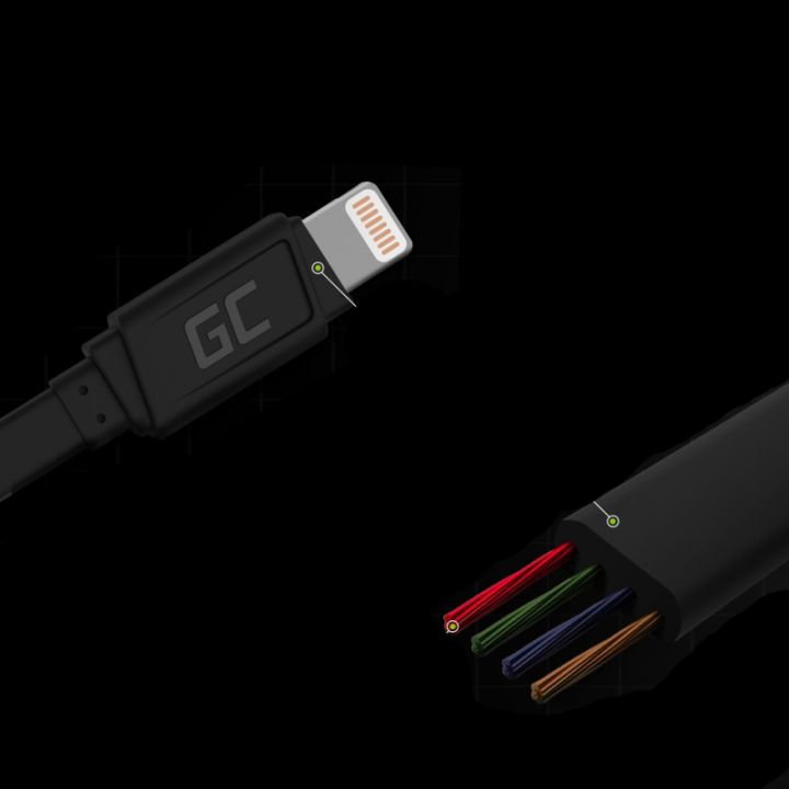 GREEN CELL KABGC02 USB - Lightning 25cm do iPhone