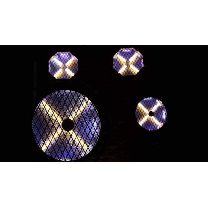 EVOLIGHTS LUMEN X V2 oświetlenie sceniczne retro vintage reflektor ciepły biały + RGB