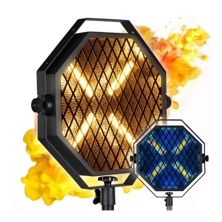 EVOLIGHTS LUMENO X V2 reflektor vintage oświetlenie sceniczne retro 4x60W WW LED + 48x0,2 RGB LED