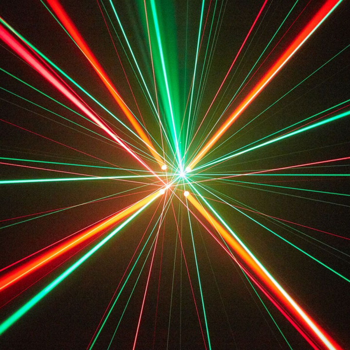 LIGHT4ME OCTOS ruchomy multiefekt oświetleniowy 7w1 LED DMX Beam RGBW Bee Eye RGBW laser czerwony