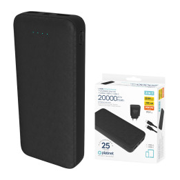 PLATINET Powerbank 20000 mAh + CHARGER 20W PD + CABLE USB-C 1M 3IN1 SET BLACK