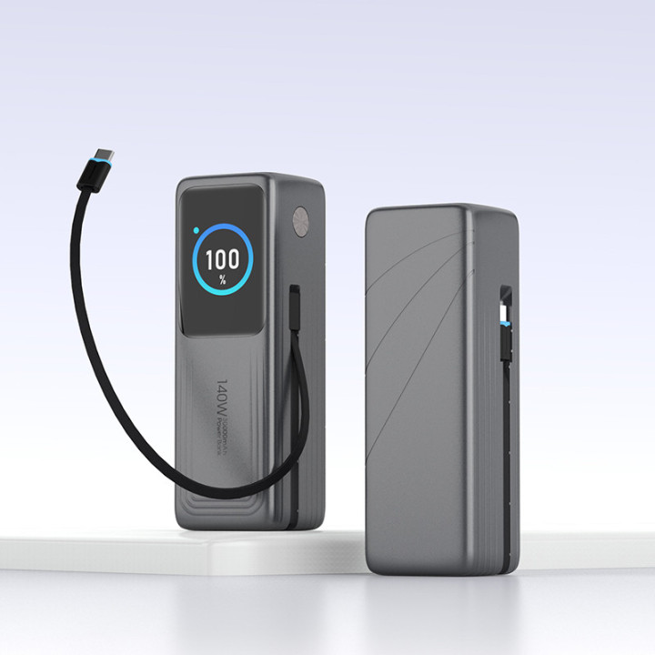 PLATINET PMPB27140 Powerbank 27000 mAh 140W z wbudowanym kablem i wyświetlaczem