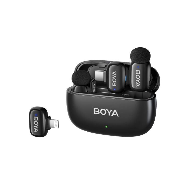 BOYA mini 2-01 Mikrofony bezprzewodowe 2.4GHz USB-C - czarne