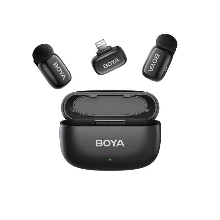 BOYA mini 2-01 Mikrofony bezprzewodowe 2.4GHz USB-C - czarne