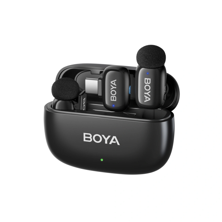 BOYA mini 2-01 Mikrofony bezprzewodowe 2.4GHz USB-C - czarne