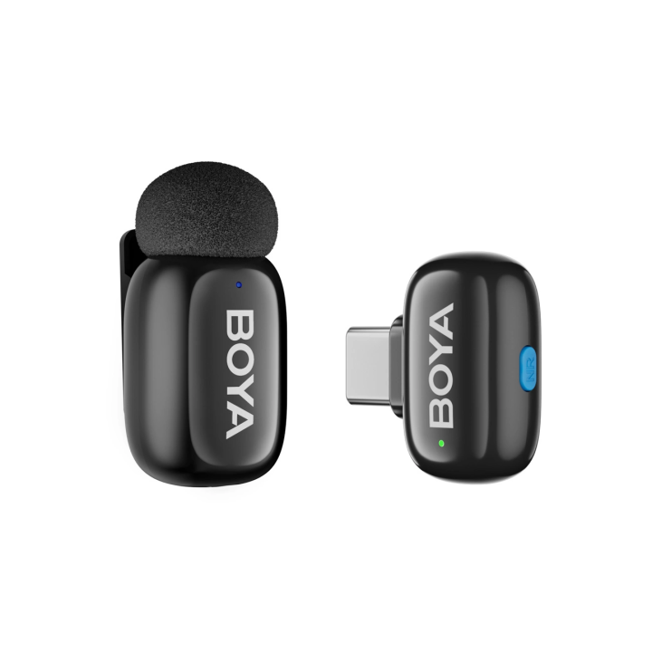 BOYA mini 2-01 Mikrofony bezprzewodowe 2.4GHz USB-C - czarne