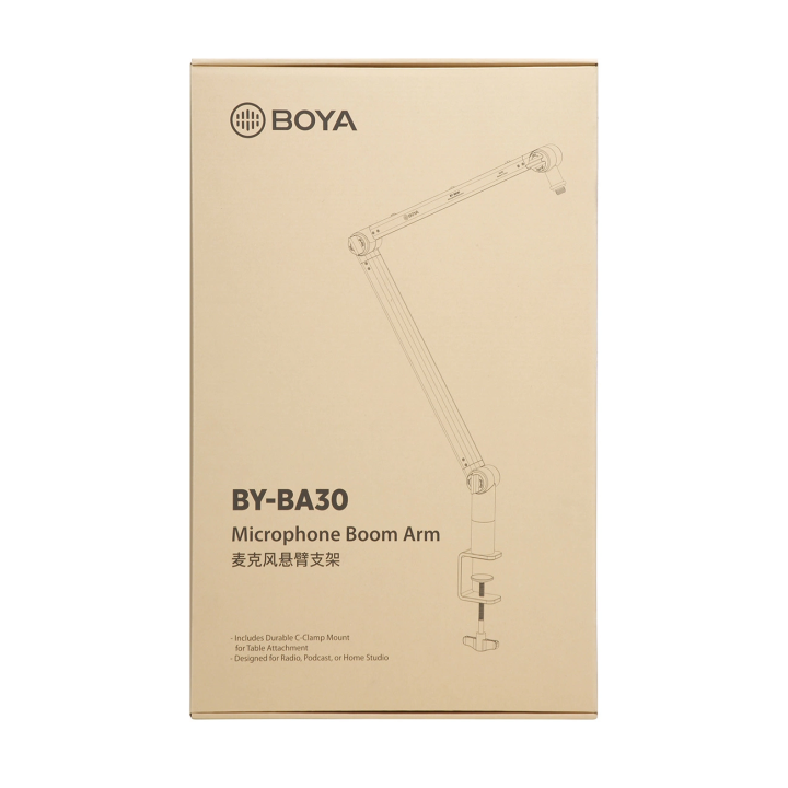 Boya BY-BA30 Ramię mikrofonowe biurkowe z ukrytym prowadzeniem kabla - czarne