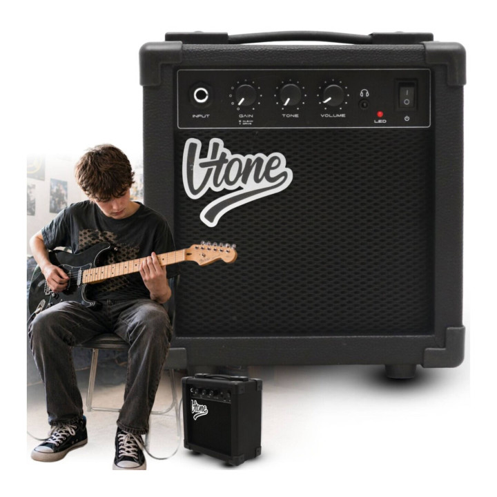 V-TONE AMP10 wzmacniacz 10W do gitary elektrycznej tranzystorowy czarny efekt drive wyjście słuchawkowe