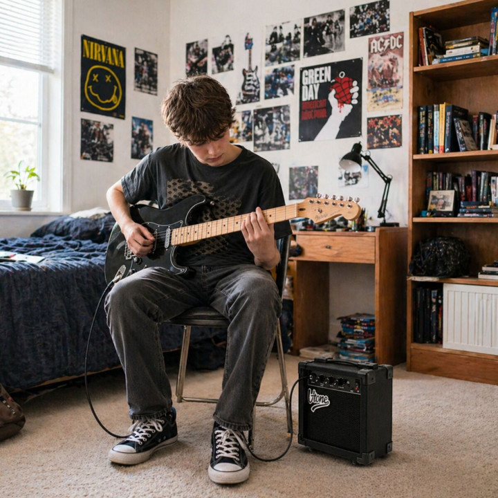 V-TONE AMP10 wzmacniacz 10W do gitary elektrycznej tranzystorowy czarny efekt drive wyjście słuchawkowe