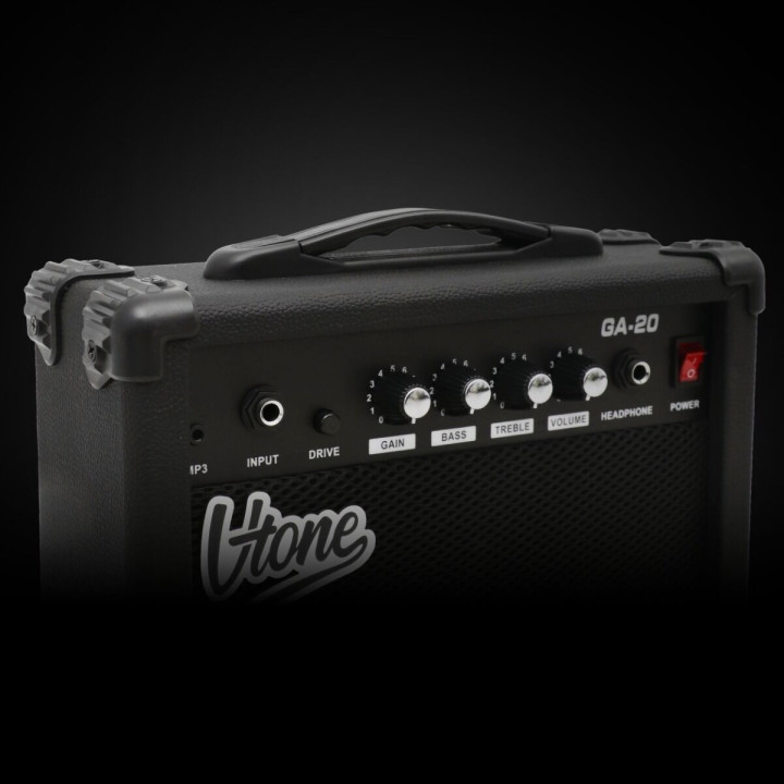 V-TONE AMP20 wzmacniacz 20W do gitary elektrycznej tranzystorowy czarny efekt drive wyjście słuchawkowe