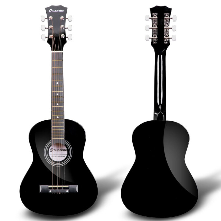 OUTLET SUPRIMO JRA SET BK gitara akustyczna 1/4 czarna zestaw kostki pasek struny pokrowiec akordy tuner