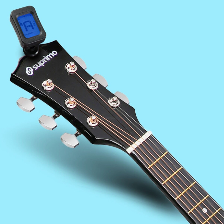 OUTLET SUPRIMO JRA SET BK gitara akustyczna 1/4 czarna zestaw kostki pasek struny pokrowiec akordy tuner