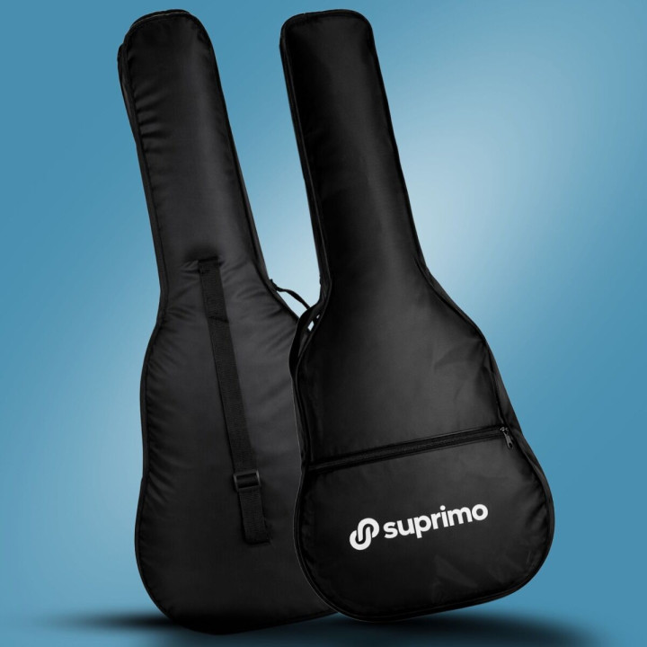OUTLET SUPRIMO JRA SET BK gitara akustyczna 1/4 czarna zestaw kostki pasek struny pokrowiec akordy tuner