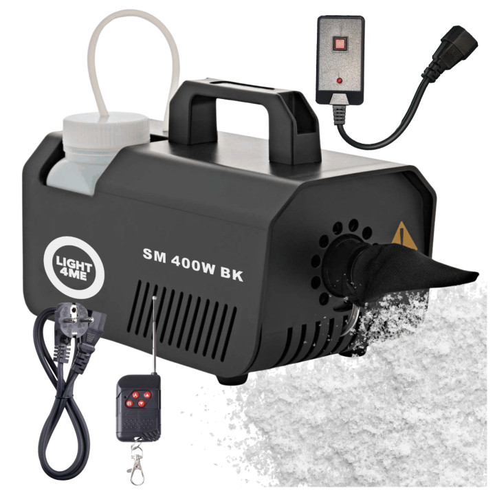 OUTLET LIGHT4ME SM 400W BK generator wytwornica śniegu czarna pilot bezprzewodowy kontroler przewodowy