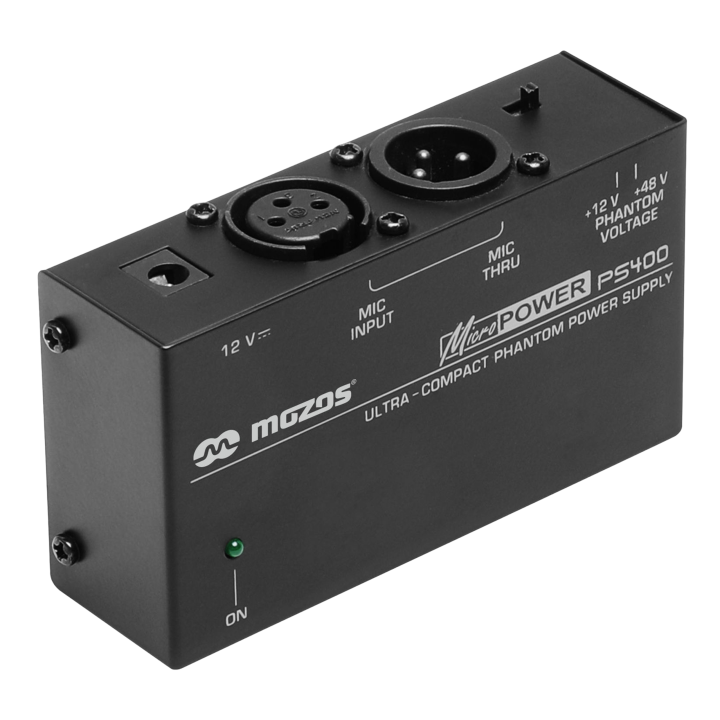 OUTLET MOZOS PS400 zasilacz phantom +48V +12V do mikrofonów XLR