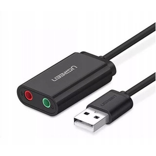 UGREEN Zewnetrzna karta dzwiekowa USB 15cm (czarny)