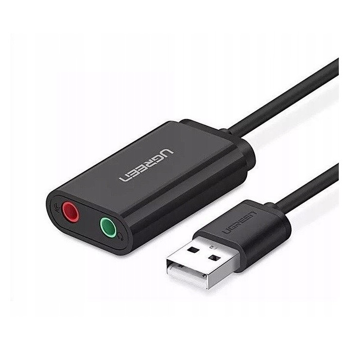 UGREEN Zewnetrzna karta dzwiekowa USB 15cm (czarny)