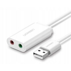 UGREEN Zewnętrzna karta dźwiękowa USB 15cm (biały)
