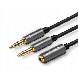 UGREEN 20899 Rozdzielacz audio słuchawki + mikrofon do kabel mini jack 3,5 mm, 28cm