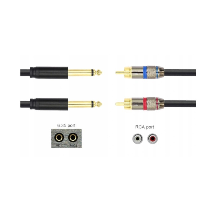 MOZOS MCABLE-2JT2R 2x jack 6,3mm - 2x RCA