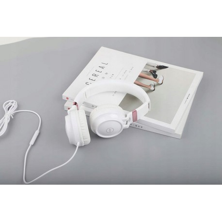PICUN C60-WHGLD słuchawki przewodowe biało-różowe