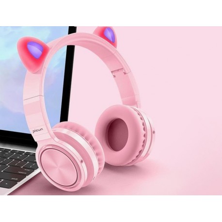 PICUN LUCKY-PINK słuchawki bezprzewodowe różowe